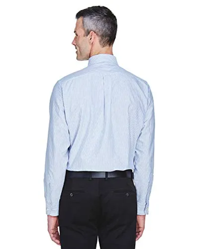 Ultraclub Men's Classic Wrinkle Free Long  Sleeve Oxford 5XLarge Blue White 8970