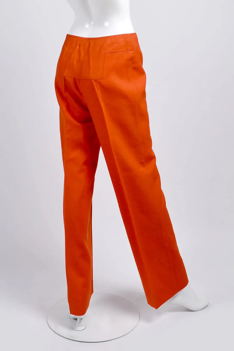 Vintage Courreges Trousers Pants in Orange Wool Made in France