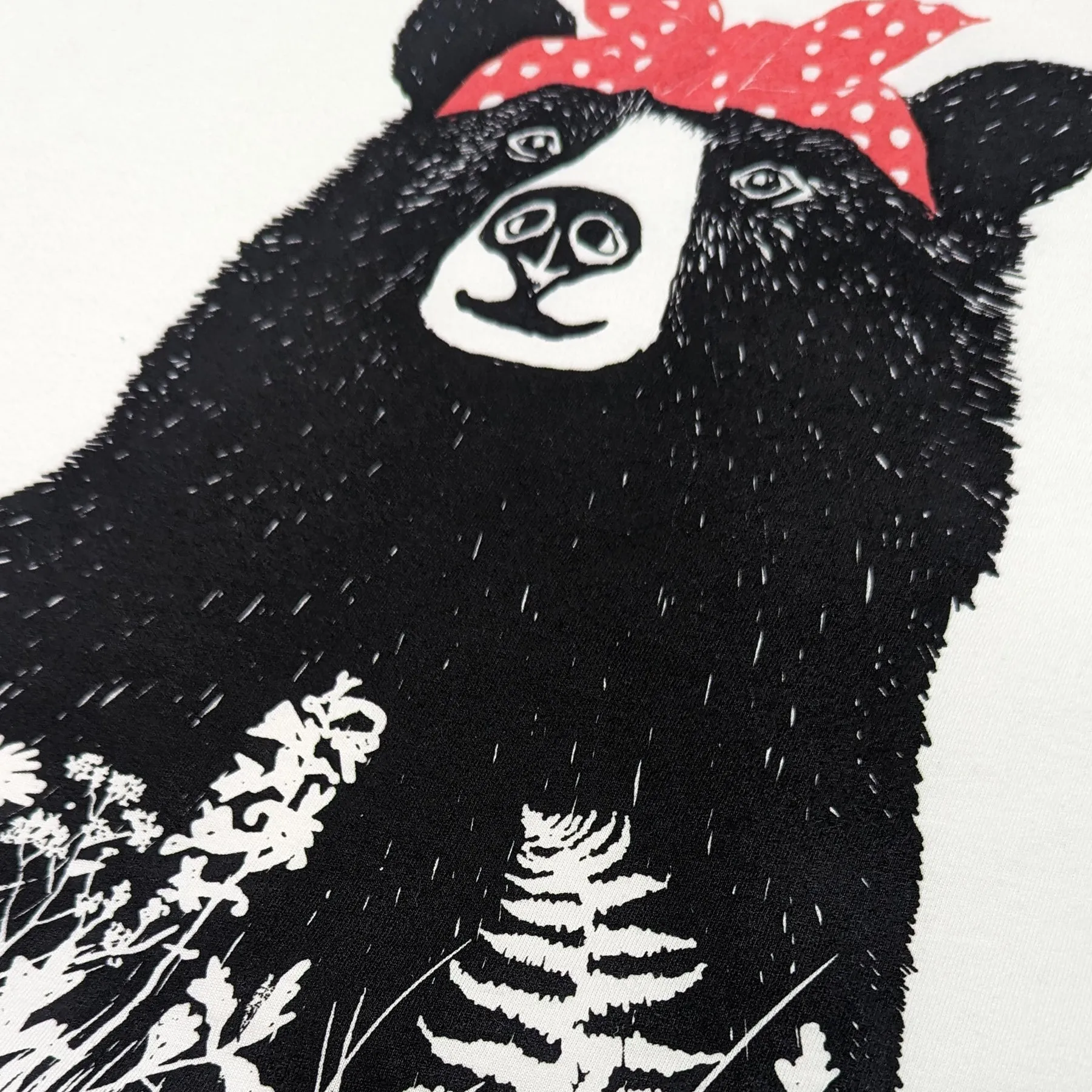 Women's Bandana Bear Crew Neck T-shirt