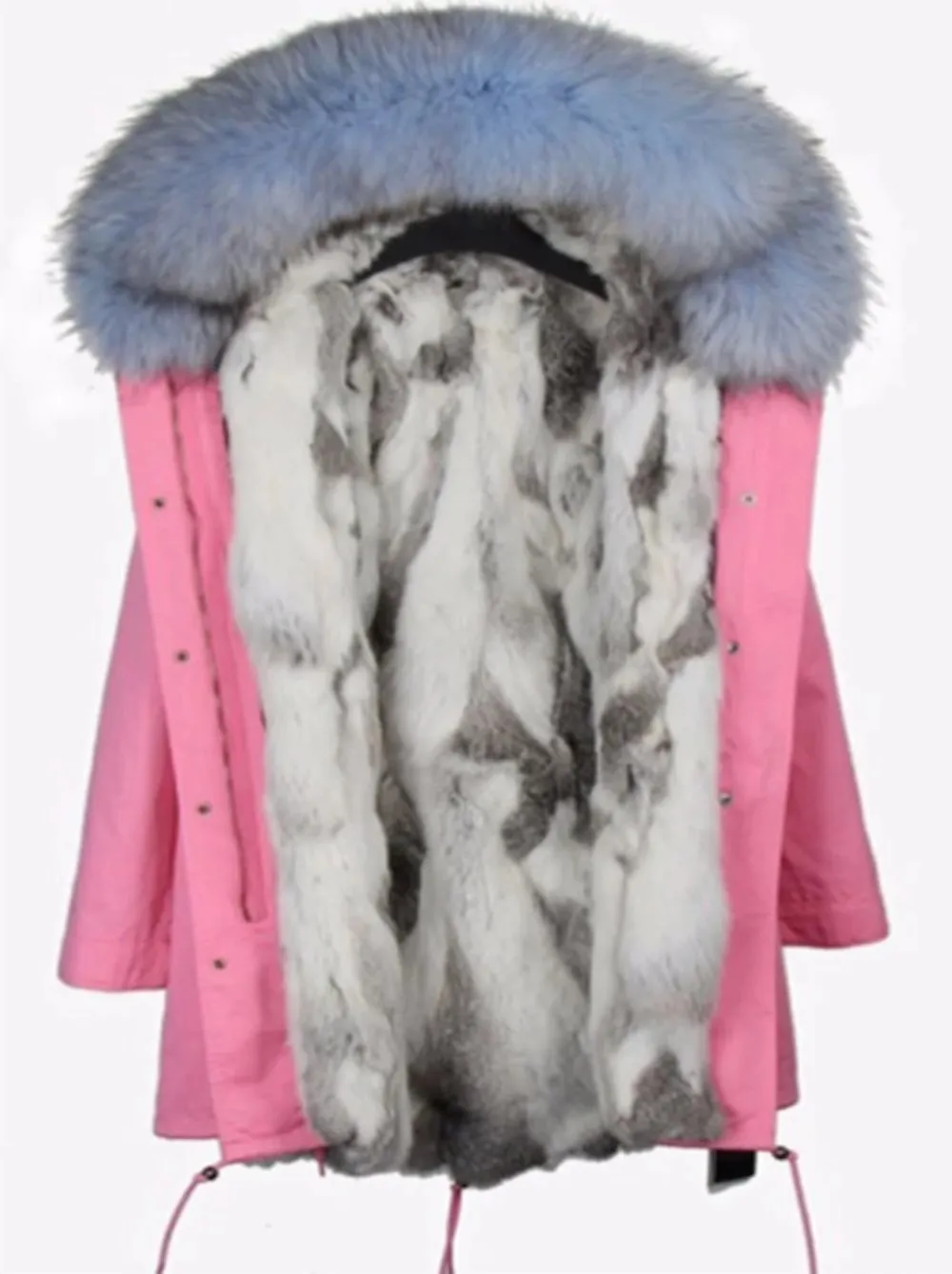 Women's Winter Casual Slim Long Warm Parka With Raccoon Fur