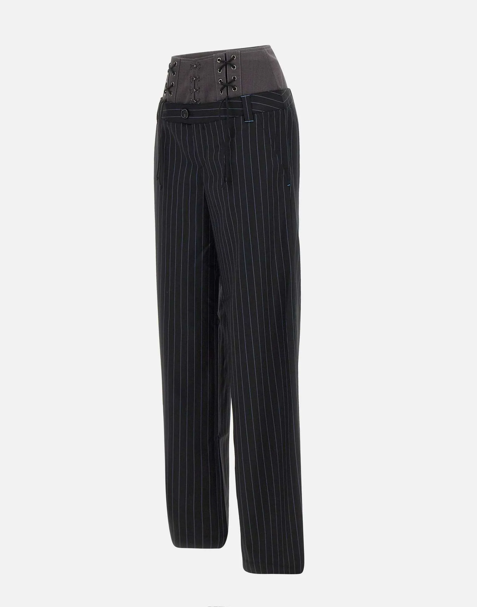 Wool and Silk Pinstripe Trousers