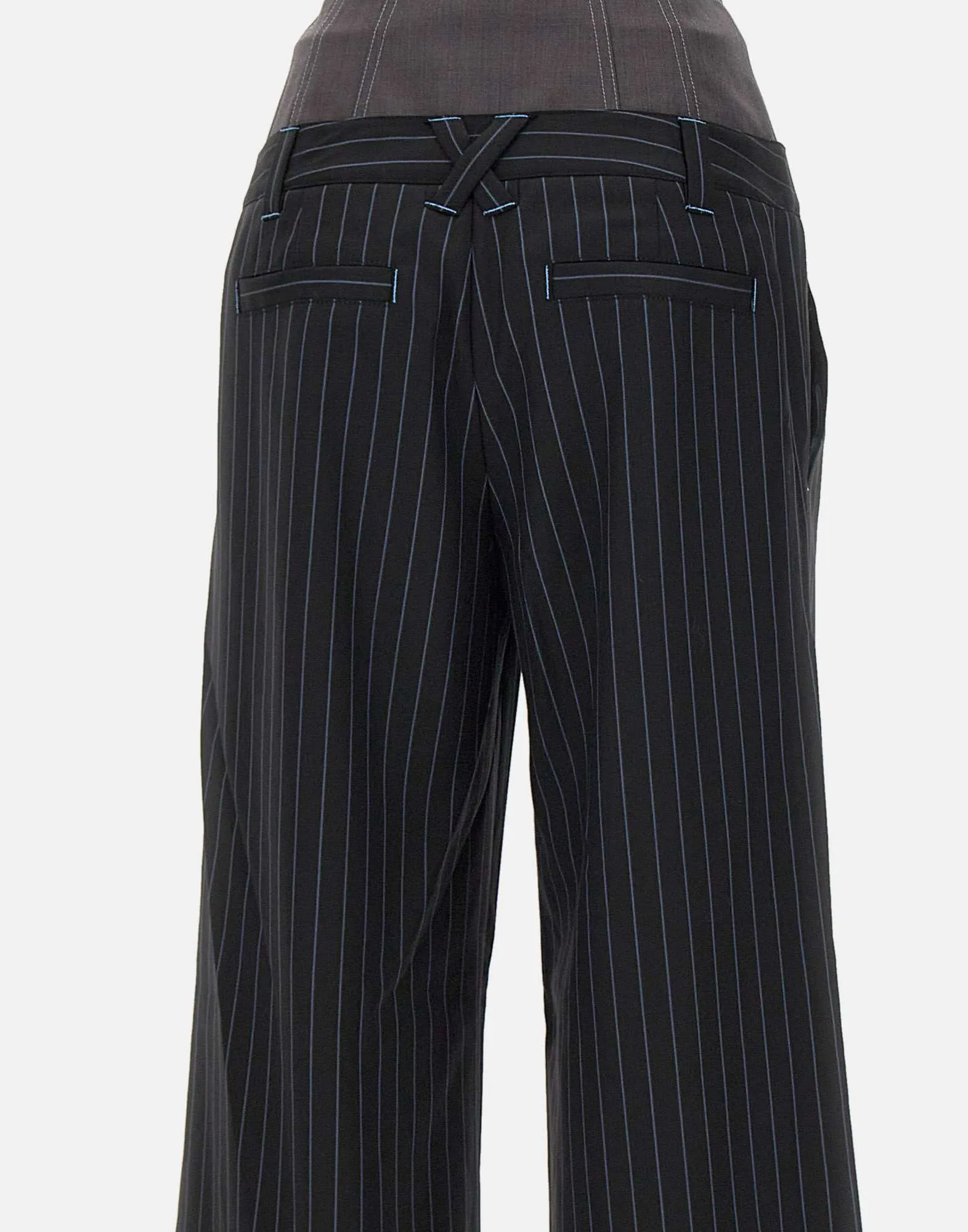 Wool and Silk Pinstripe Trousers