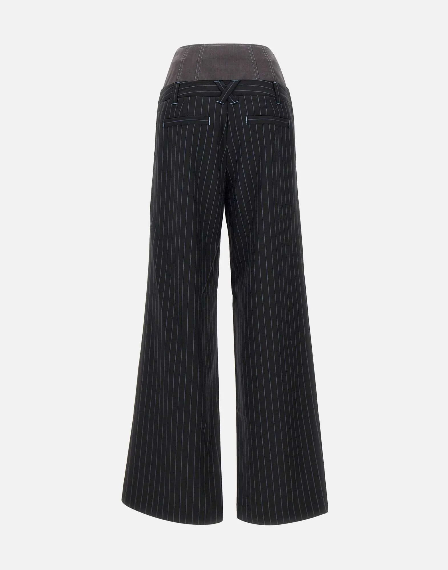 Wool and Silk Pinstripe Trousers