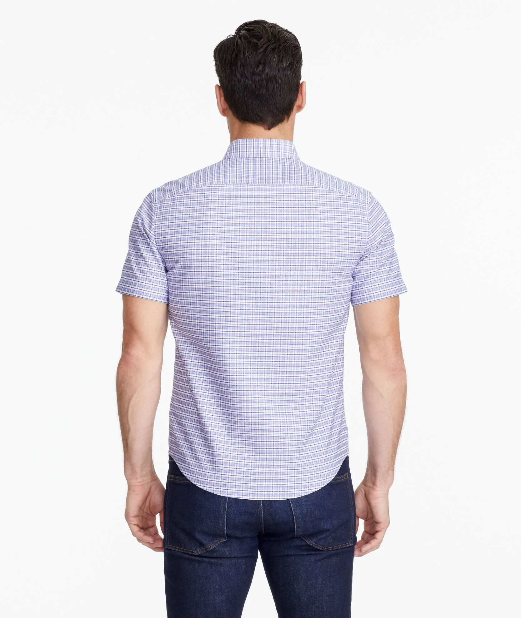 Wrinkle-Free Short-Sleeve Blufled Shirt - FINAL SALE