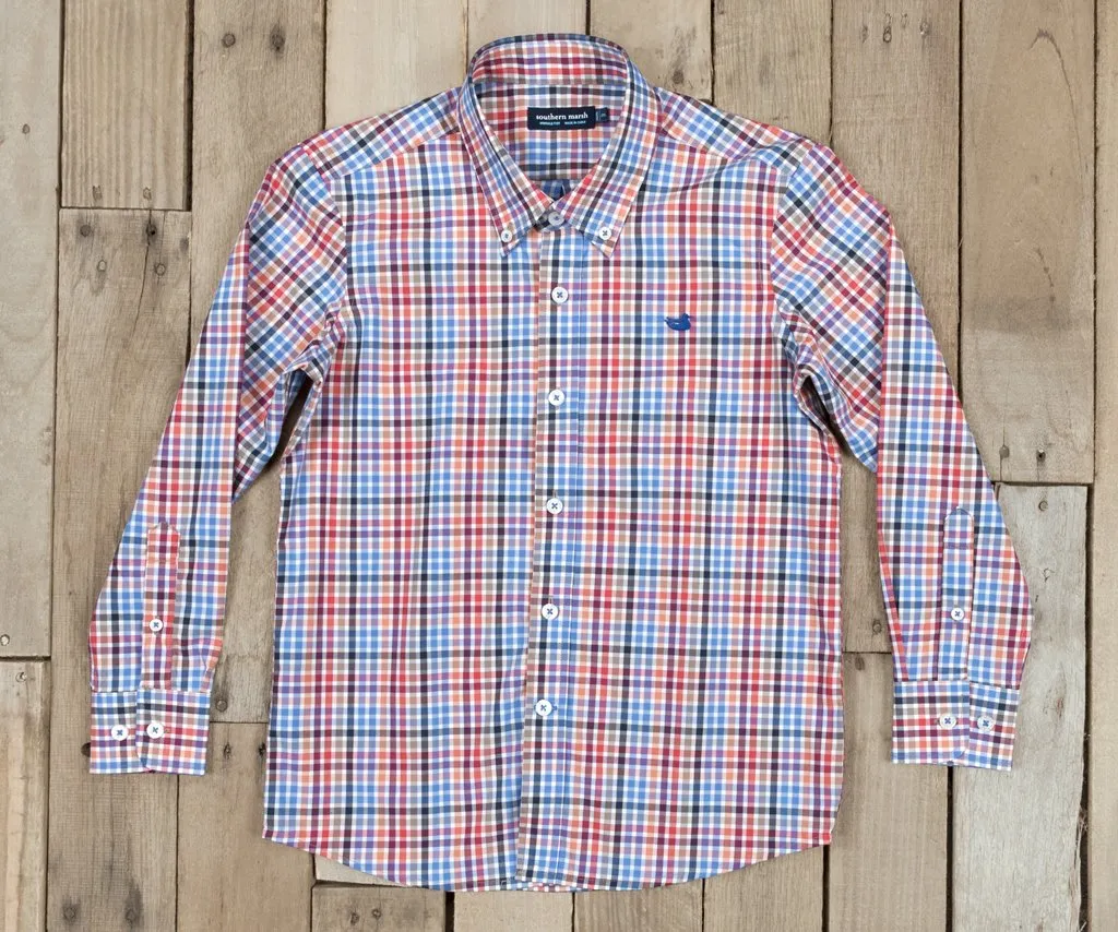 Youth Juban Check Dress Shirt