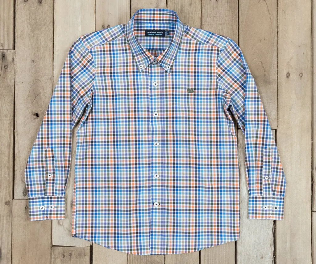 Youth Juban Check Dress Shirt